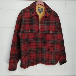 Woolrich plaid wool jacket mens size medium